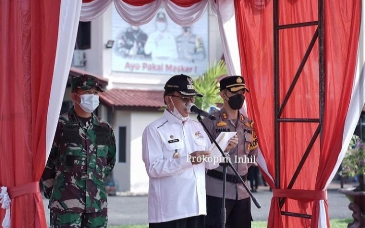 Bupati Wardan Pimpin Apel Gelar Pasukan Operasi Ketupat Lancang Kuning Tahun 2021