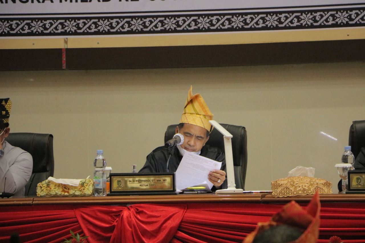 Ketua DPRD Pimpin Rapat Paripurna Milad Inhil ke-56