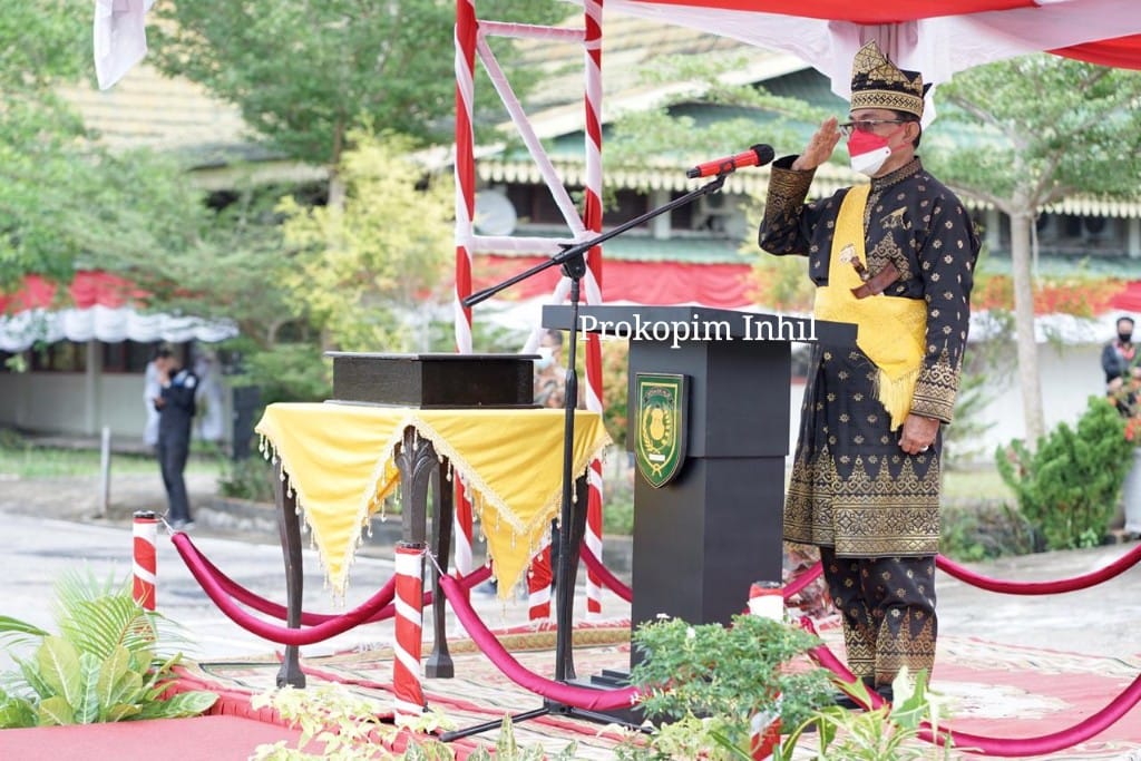 Terapkan Prokes, Pemkab Inhil Gelar Upacara HUT RI ke-76
