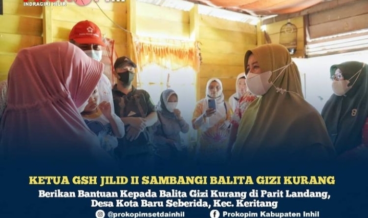Ketua GSH Inhil Sambangi Balita Gizi Kurang di Parit Landang Keritang