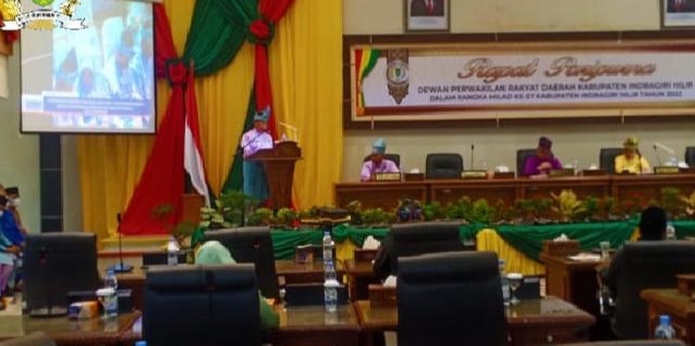 Ketua DPRD Inhil Pimpin Rapat Paripurna Puncak Peringatan Milad Inhil ke-57