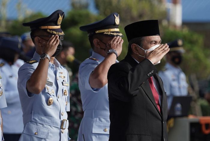 Gubernur Riau Hadiri Upacara Serijab Danlanud Roesmin Nurjadin Pekanbaru