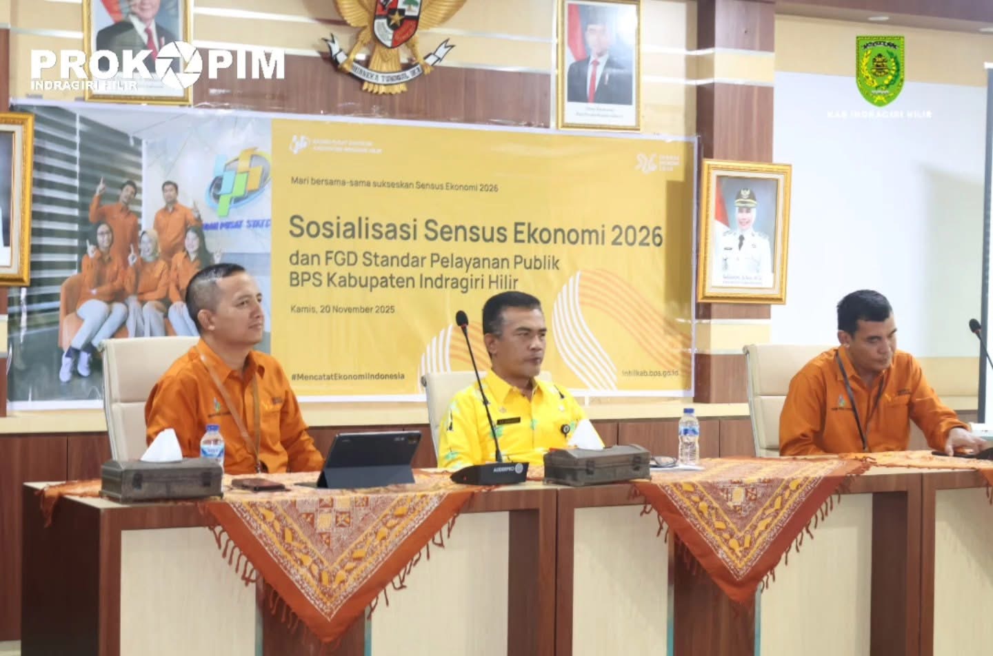 Bupati Inhil Buka Sosialisasi Sensus Ekonomi 2026 dan FGD Standar Pelayanan Publik BPS