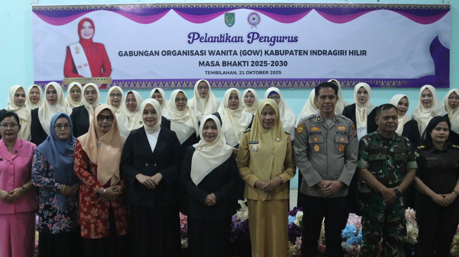 Wabup Inhil Lantik Hj. Katerina Susanti Sebagai Ketua GOW, Ajak Perempuan Bersatu Bangun Daerah