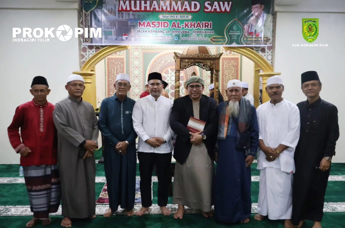 Bupati Inhil Hadiri Peringatan Maulid Nabi Muhammad SAW di Masjid Al - Khairi